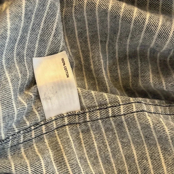 Duluth Size L Free Swinging Abyss Blue Stripe Flannel Relaxed Fit Shirt. - Picture 6 of 7